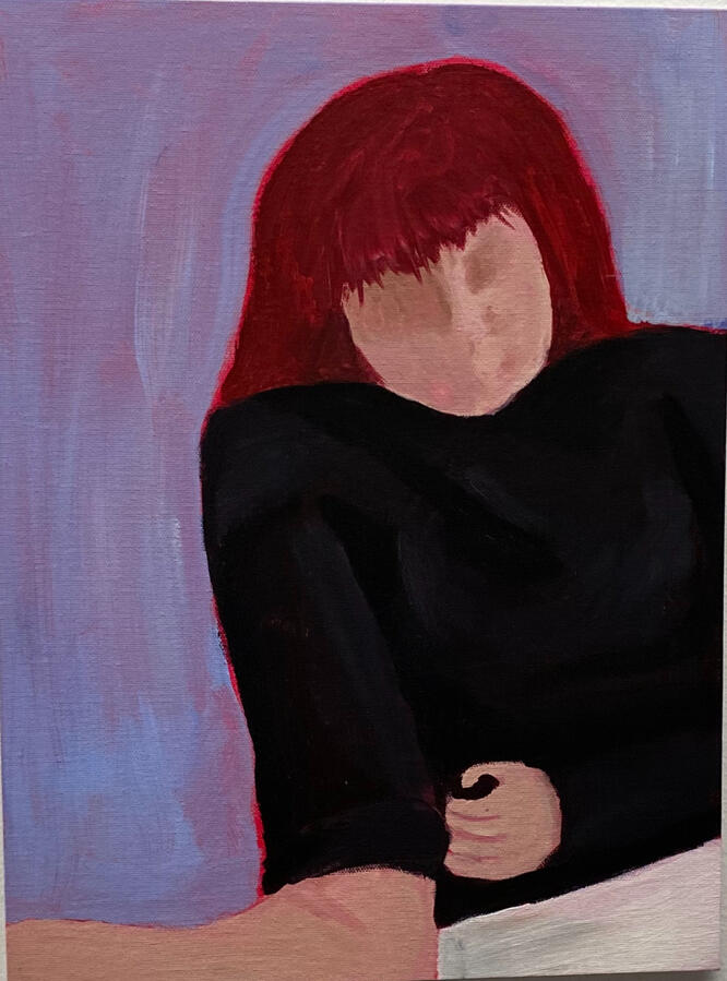 Untitled (self portrait 2), acrylic paint, 40 x 30 cm